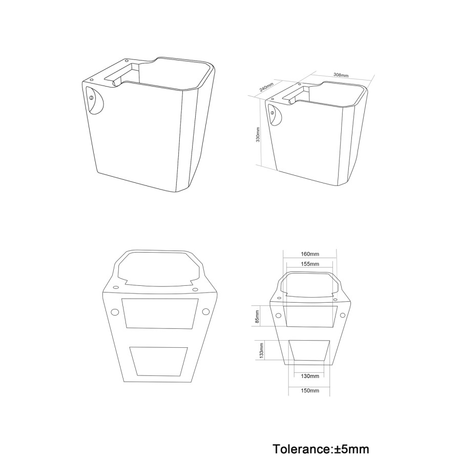 570mm Traditional Semi Pedestal Basin with 1 Tap Hole - Ripley
