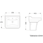 570mm Traditional Semi Pedestal Basin with 1 Tap Hole - Ripley
