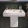 583mm Traditional Semi Pedestal Basin with 2 Tap Holes - Park Royal