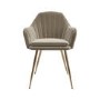 Round to Oval White Marble Effect Extendable Dining Table Set with 4 Mink Velvet Chairs - Seats 4 - Reine