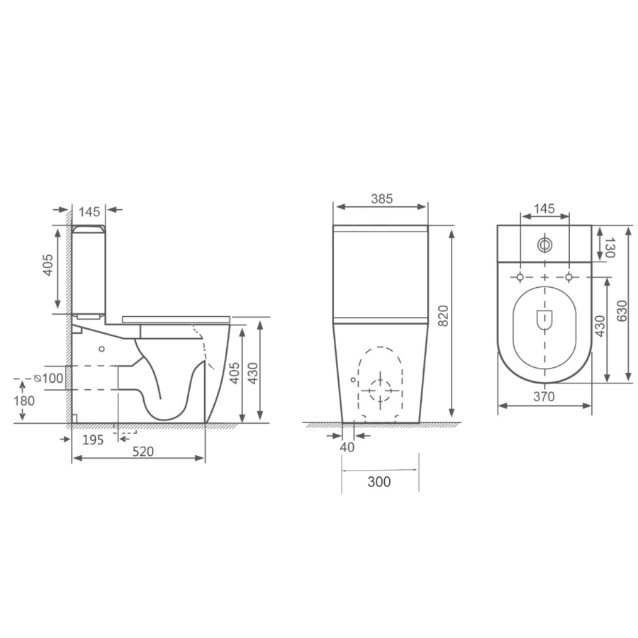 Close Coupled Toilet and Basin Suite - Roma