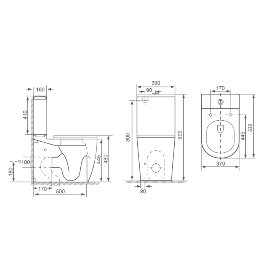 White Comfort Height Close Coupled Toilet - Roma