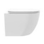 Wall Hung Rimless Toilet with Soft Close Seat, Black Pneumatic Flush Plate, 820mm Frame & Cistern – Roma