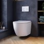 Wall Hung Rimless Toilet with Soft Close Seat, White Glass Sensor Flush Plate, 820mm Frame & Cistern – Roma