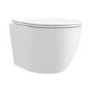 Wall Hung Rimless Toilet with Soft Close Seat, Black Glass Sensor Flush Plate, 820mm Frame & Cistern – Roma