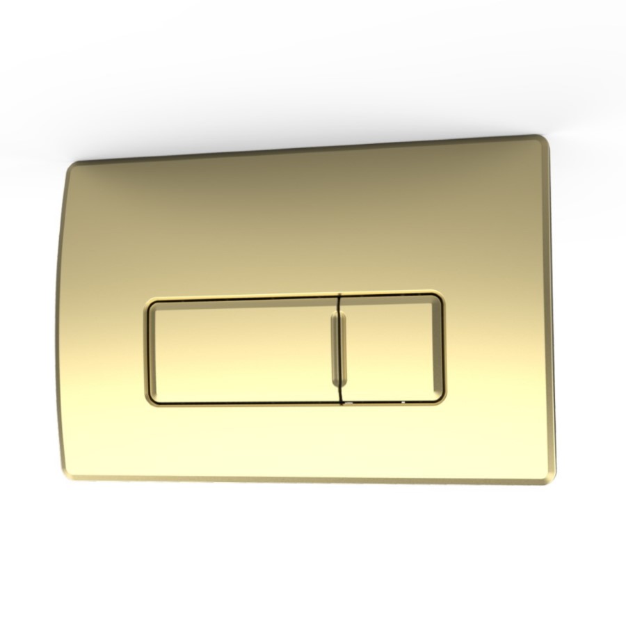 Wall Hung Rimless Toilet with Soft Close Seat, Brushed Brass Pneumatic Flush Plate, 820mm Frame & Cistern – Roma