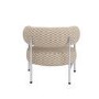 Beige Checkerboard Curved Accent Chair - Romy