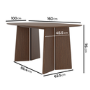 Walnut Dining Table Set with 4 Beige Faux Leather Curved Back Dining Chairs - Seats 4 - Rivo