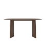 Walnut Dining Table Set with 4 Beige Faux Leather Curved Back Dining Chairs - Seats 4 - Rivo