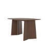 Walnut Dining Table Set with 4 Beige Faux Leather Curved Back Dining Chairs - Seats 4 - Rivo