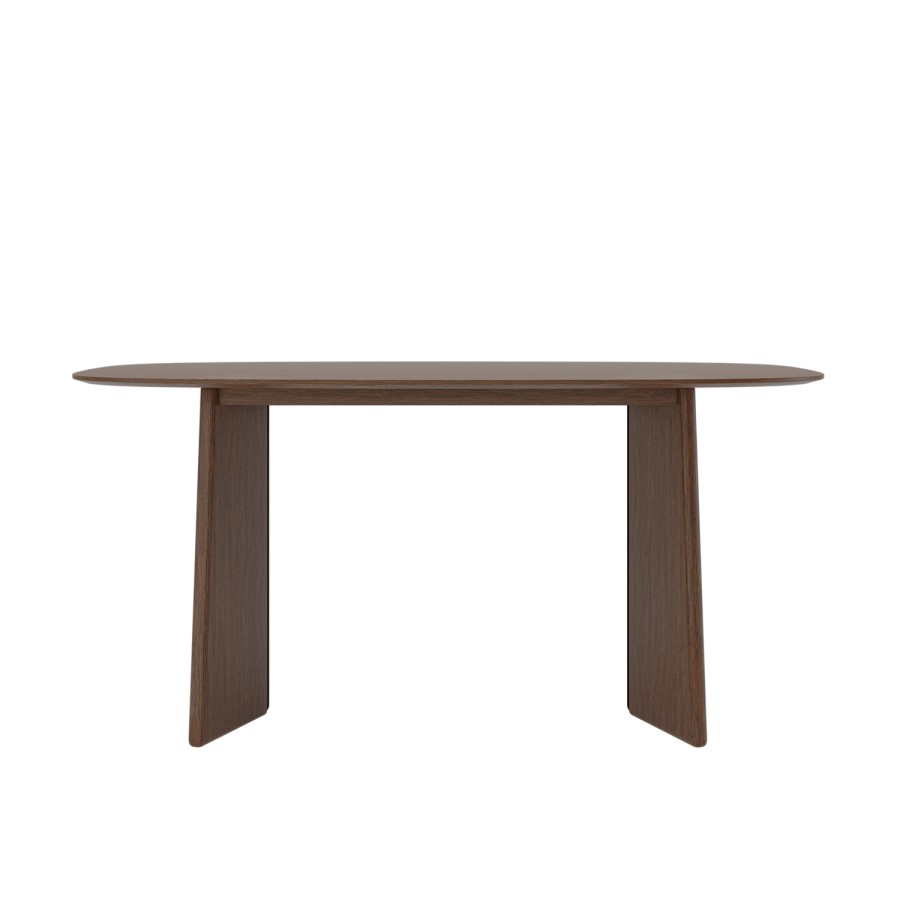 Walnut Dining Table Set with 4 Beige Faux Leather Curved Back Dining Chairs - Seats 4 - Rivo