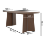 Walnut Dining Table Set with 6 Beige Faux Leather Curved Back Dining Chairs - Seats 6 - Rivo