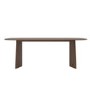 Walnut Dining Table Set with 6 Beige Faux Leather Curved Back Dining Chairs - Seats 6 - Rivo