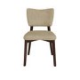 Walnut Dining Table Set with 4 Beige Faux Leather Curved Back Dining Chairs - Seats 4 - Rivo