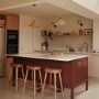 Set of 3 Solid Weathered Oak Kitchen Counter Stools - 70cm - Rayne
