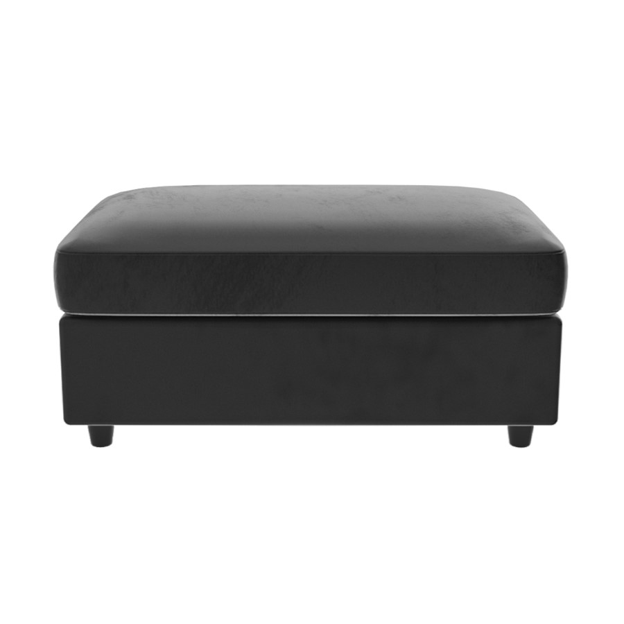 ONLY OPENED - Large Dark Grey Velvet Footstool - August