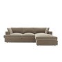 Right Hand Chaise Corner Sofa and Footstool Set in Mink Velvet - August