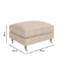 Beige Fabric 3 Seater Sofa and Footstool Set - Payton