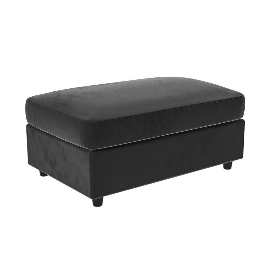 ONLY OPENED - Large Dark Grey Velvet Footstool - August