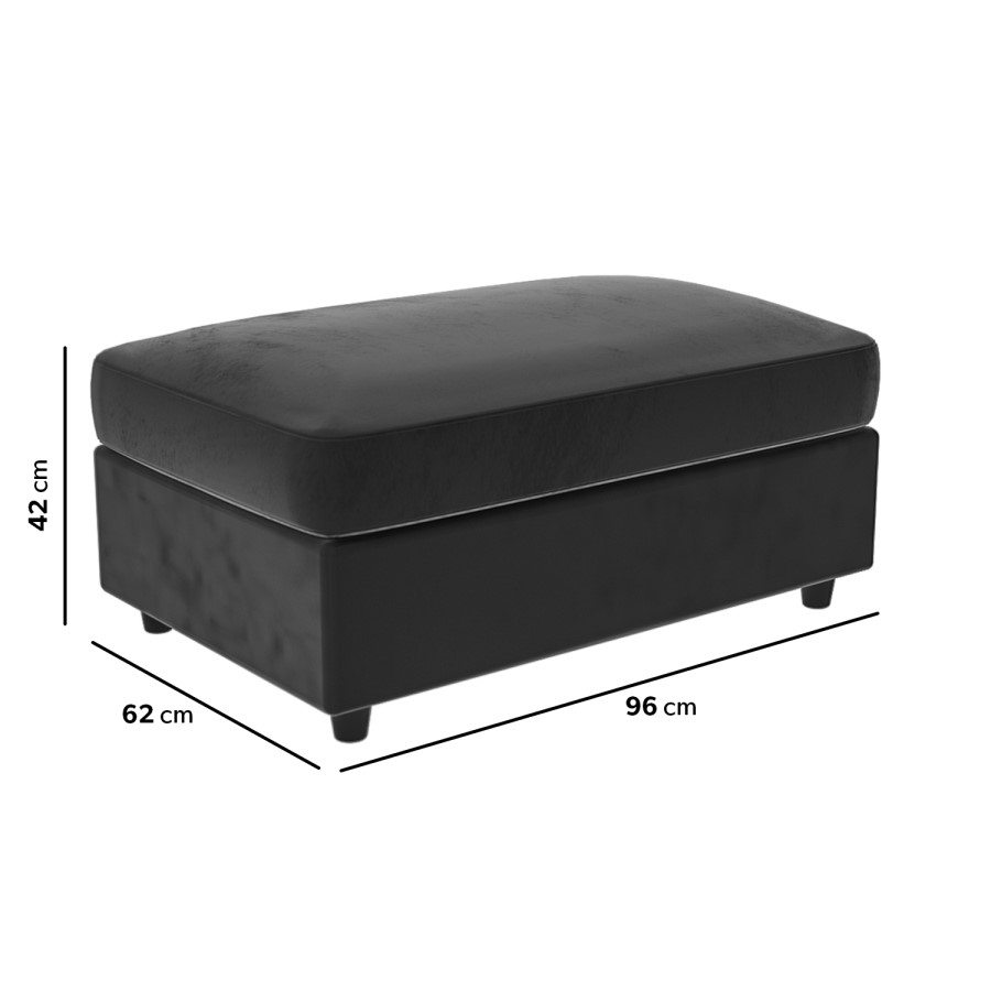 ONLY OPENED - Large Dark Grey Velvet Footstool - August