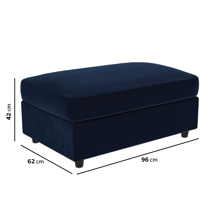 ALMOST PERFECT - Large Navy Velvet Footstool - August