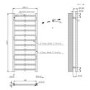 Gunmetal Grey Towel Radiator 1200 x 500mm with Pipe Kit and Straight Valves - Sonoran