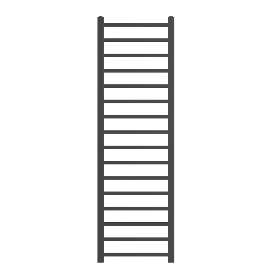 Gunmetal Grey Towel Radiator 1600 x 500mm with Pipe Kit and Straight Valves - Sonoran