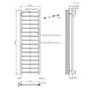 Gunmetal Grey Towel Radiator 1600 x 500mm with Pipe Kit and Straight Valves - Sonoran