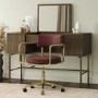Burgundy Faux Leather Swivel Bedroom Chair - Soren