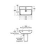 Ideal Standard i.Life S Compact 1 Tap Hole Semi Pedestal Basin 550mm