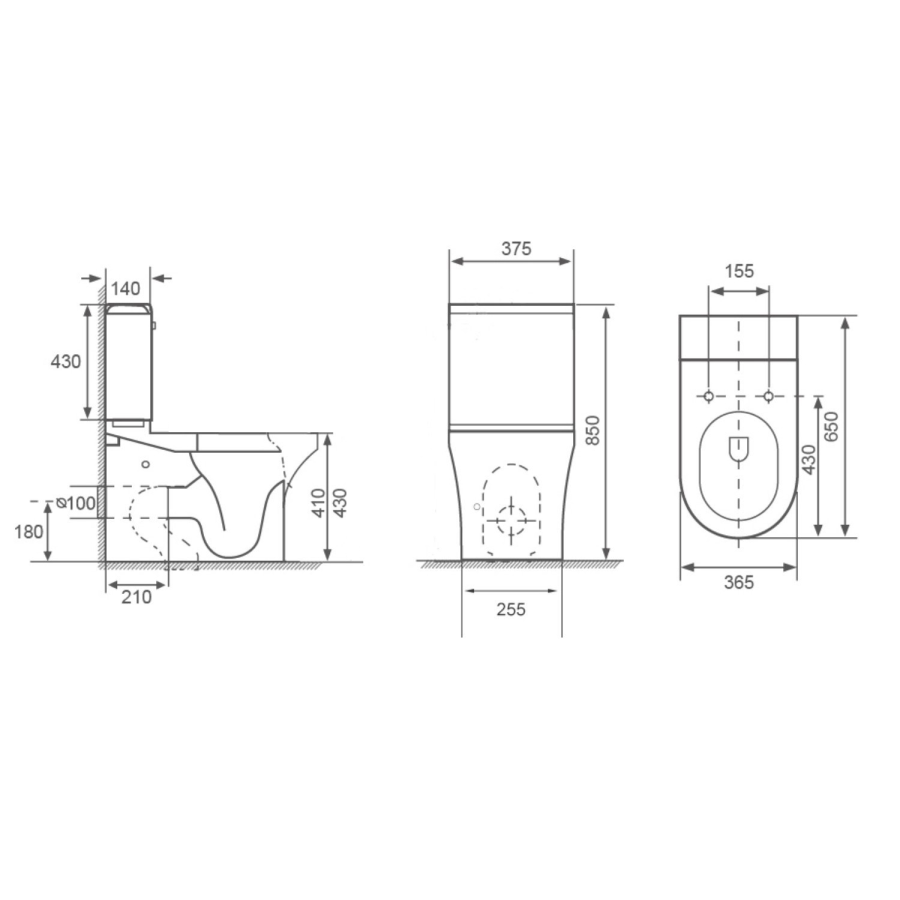 Tanya Close Coupled Smart Bidet Japanese Toilet with Heated Seat - Purificare