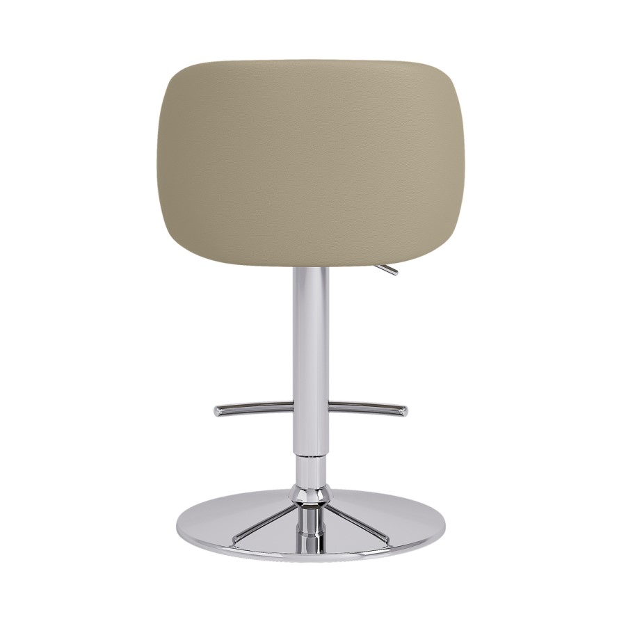 ALMOST PERFECT - Beige Faux Leather Adjustable Swivel Bar Stool with Chrome Base - Tessa