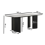 Rectangular Black Wooden Dining Table Set with 4 Beige Upholstered Chairs - Seats 4 - Troy