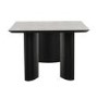 Rectangular Black Wooden Dining Table Set with 4 Beige Upholstered Chairs - Seats 4 - Troy