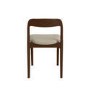 Set of 4 Beige Upholstered Dining Chairs with Walnut Solid Wood Frame - Uma