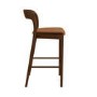 Set of 2 Rust Upholstered Kitchen Stools with Walnut Solid Wood Frames - Uma