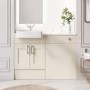 1200mm Beige Toilet and Sink Unit with Chrome Fittings - Vancouver