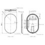 Oval Backlit Brass Wall Mirror with Battery Operated Lights 50 x 80cm - Venus