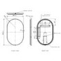 Oval Backlit Black Wall Mirror with Battery Operated Lights 50 x 80cm - Venus