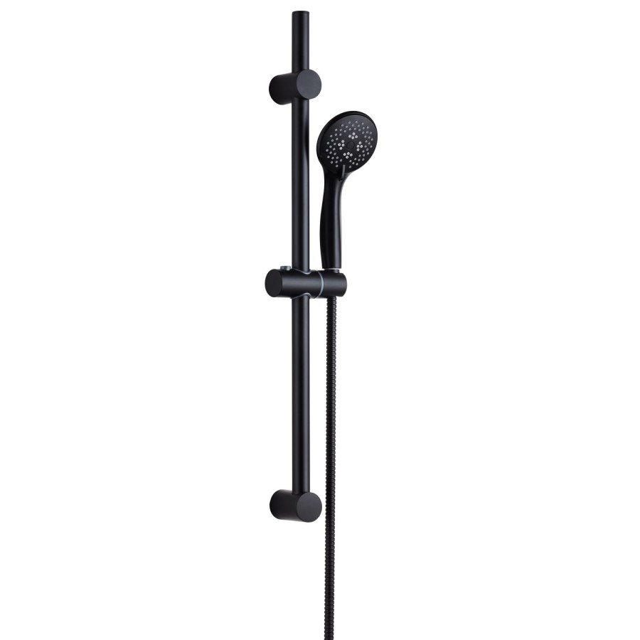 Black 1 Outlet Thermostatic Shower Set with Exposed Valve - Volta