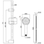 Black 1 Outlet Thermostatic Shower Set with Exposed Valve - Volta