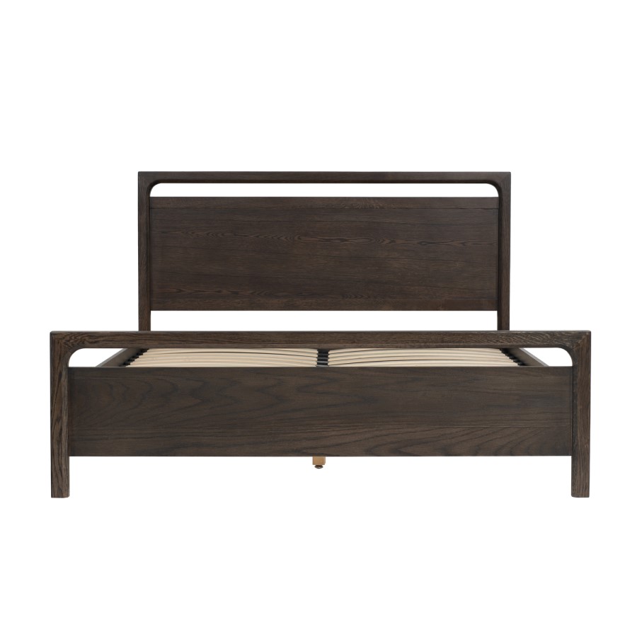 Dark Wood Double Wooden Bed Frame - Vixen