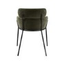 Set of 4 Green Velvet Curved Dining Chairs - Isla