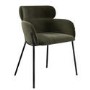 Set of 4 Green Velvet Curved Dining Chairs - Isla