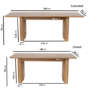 GRADE A1 - Large Rustic Oak Extendable Dining Table - Seats 6 - 8 - Wave