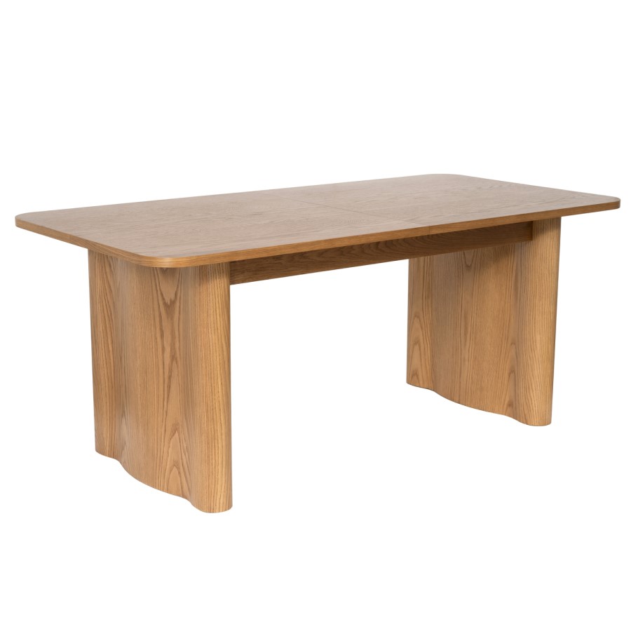 GRADE A1 - Large Rustic Oak Extendable Dining Table - Seats 6 - 8 - Wave
