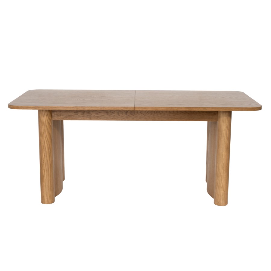 GRADE A1 - Large Rustic Oak Extendable Dining Table - Seats 6 - 8 - Wave