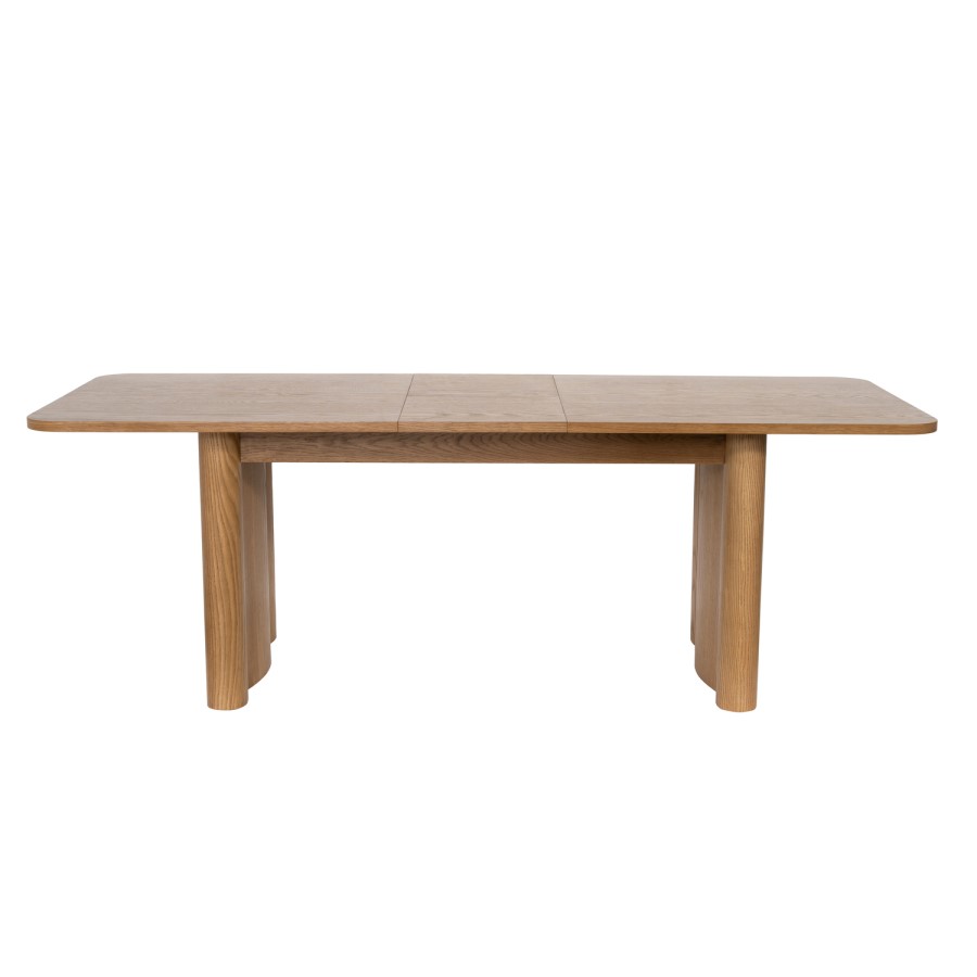 GRADE A1 - Large Rustic Oak Extendable Dining Table - Seats 6 - 8 - Wave