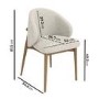 Large Oak Extendable Dining Table Set with 6 Beige Upholstered Dining Chairs - Seats 6 - Wave