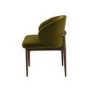 Large Rectangular Walnut Extendable Dining Table Set with 6 Green Upholstered Dining Chairs - Seats 6 - Wave